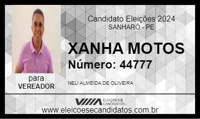 Candidato XANHA MOTOS 2024 - SANHARÓ - Eleições