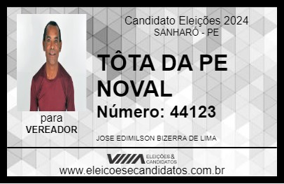 Candidato TÔTA DA PE NOVAL 2024 - SANHARÓ - Eleições