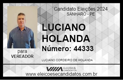 Candidato LUCIANO HOLANDA 2024 - SANHARÓ - Eleições