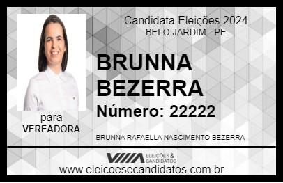 Candidato BRUNNA BEZERRA 2024 - BELO JARDIM - Eleições