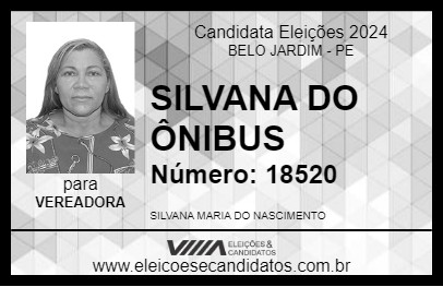 Candidato SILVANA DO ÔNIBUS 2024 - BELO JARDIM - Eleições