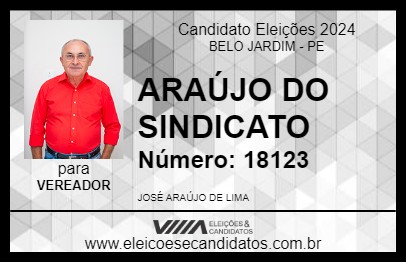 Candidato ARAÚJO DO SINDICATO 2024 - BELO JARDIM - Eleições