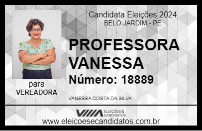 Candidato PROFESSORA VANESSA 2024 - BELO JARDIM - Eleições