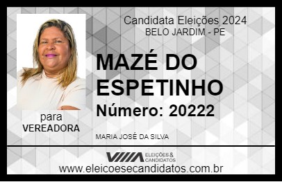 Candidato MAZÉ DO ESPETINHO 2024 - BELO JARDIM - Eleições