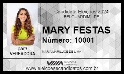 Candidato MARI FESTAS 2024 - BELO JARDIM - Eleições