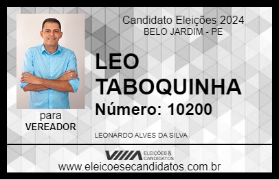 Candidato LEO TABOQUINHA 2024 - BELO JARDIM - Eleições