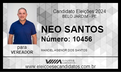 Candidato NEO SANTOS 2024 - BELO JARDIM - Eleições