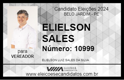 Candidato ELIELSON SALES 2024 - BELO JARDIM - Eleições