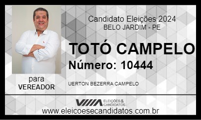 Candidato TOTÓ CAMPELO 2024 - BELO JARDIM - Eleições