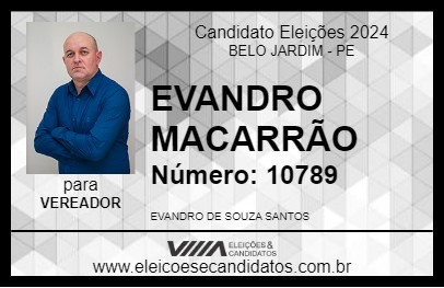 Candidato EVANDRO MACARRÃO 2024 - BELO JARDIM - Eleições