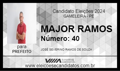 Candidato MAJOR RAMOS 2024 - GAMELEIRA - Eleições