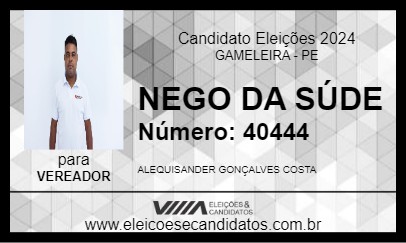 Candidato NEGO DA SAÚDE 2024 - GAMELEIRA - Eleições