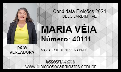 Candidato MARIA VÉIA 2024 - BELO JARDIM - Eleições