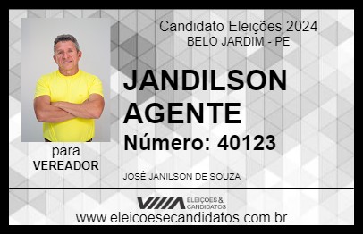 Candidato JANDILSON AGENTE 2024 - BELO JARDIM - Eleições