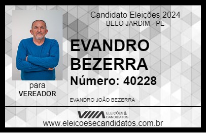 Candidato EVANDO BEZERRA 2024 - BELO JARDIM - Eleições