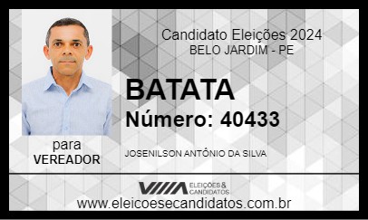 Candidato BATATA 2024 - BELO JARDIM - Eleições