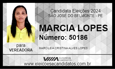 Candidato MARCIA LOPES 2024 - SÃO JOSÉ DO BELMONTE - Eleições