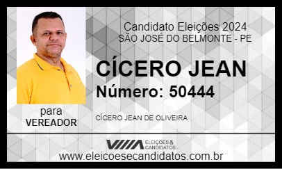 Candidato CÍCERO JEAN 2024 - SÃO JOSÉ DO BELMONTE - Eleições