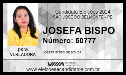 Candidato JOSEFA BISPO 2024 - SÃO JOSÉ DO BELMONTE - Eleições