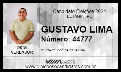 Candidato GUSTAVO LIMA 2024 - BETÂNIA - Eleições