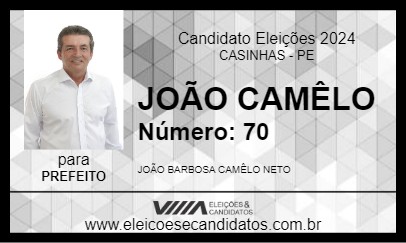 Candidato JOÃO CAMÊLO 2024 - CASINHAS - Eleições