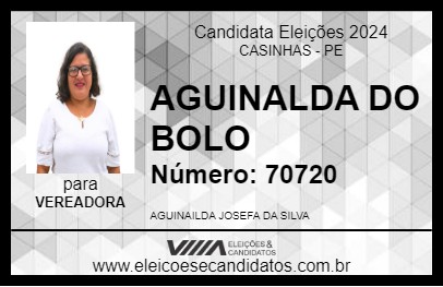 Candidato AGUINAILDA DO BOLO 2024 - CASINHAS - Eleições