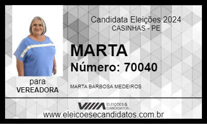 Candidato MARTA 2024 - CASINHAS - Eleições