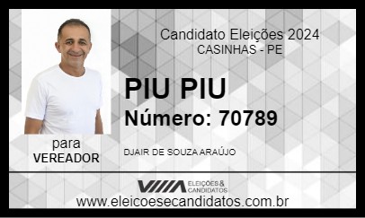 Candidato PIU PIU 2024 - CASINHAS - Eleições