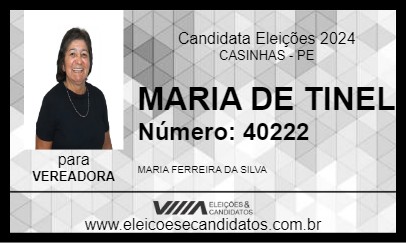 Candidato MARIA DE TINEL 2024 - CASINHAS - Eleições