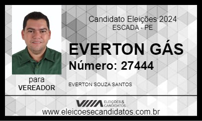 Candidato EVERTON GÁS 2024 - ESCADA - Eleições