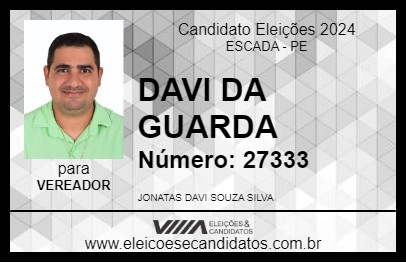 Candidato DAVI GUARDA 2024 - ESCADA - Eleições