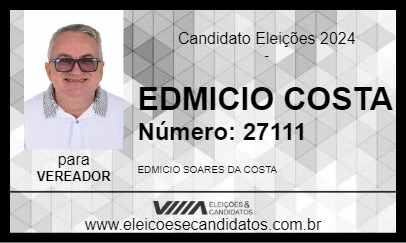 Candidato EDMICIO COSTA 2024 - ESCADA - Eleições