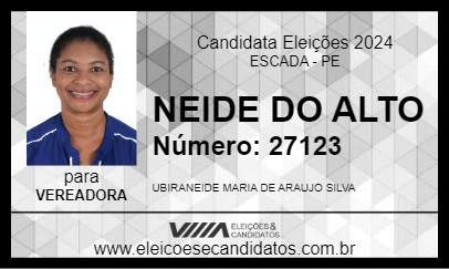 Candidato NEIDE DO ALTO 2024 - ESCADA - Eleições