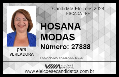 Candidato HOSANA MODAS 2024 - ESCADA - Eleições