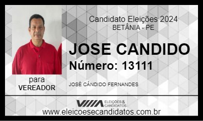 Candidato JOSE CANDIDO 2024 - BETÂNIA - Eleições