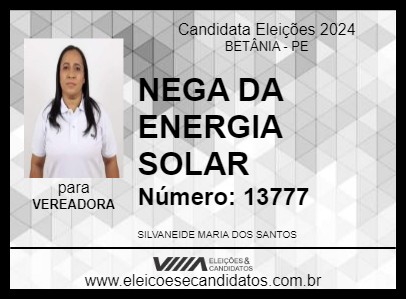 Candidato NEGA DA ENERGIA SOLAR 2024 - BETÂNIA - Eleições