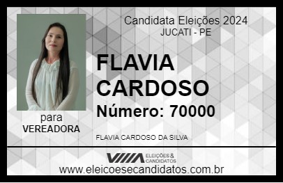 Candidato FLAVIA CARDOSO 2024 - JUCATI - Eleições