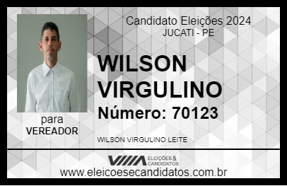 Candidato WILSON VIRGULINO 2024 - JUCATI - Eleições