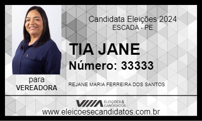 Candidato TIA JANE 2024 - ESCADA - Eleições