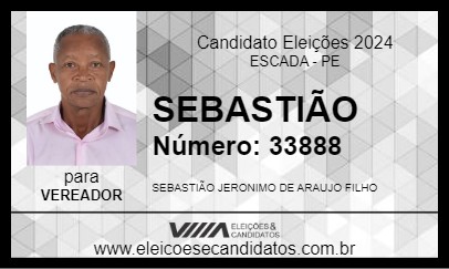 Candidato SEBASTIÃO 2024 - ESCADA - Eleições