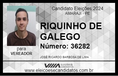 Candidato RIQUINHO DE GALEGO 2024 - AMARAJI - Eleições