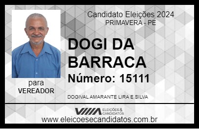 Candidato DOGI DA BARRACA 2024 - PRIMAVERA - Eleições