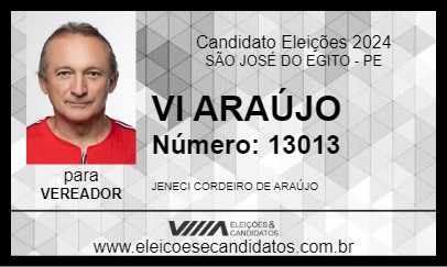 Candidato VI ARAÚJO 2024 - SÃO JOSÉ DO EGITO - Eleições