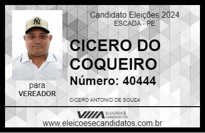 Candidato CICERO DO COQUEIRO 2024 - ESCADA - Eleições