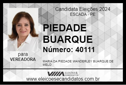 Candidato PIEDADE BUARQUE 2024 - ESCADA - Eleições