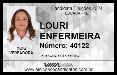 Candidato LOURI ENFERMEIRA 2024 - ESCADA - Eleições