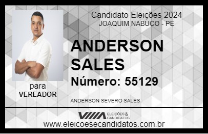 Candidato ANDERSON SALES 2024 - JOAQUIM NABUCO - Eleições