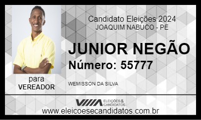 Candidato JUNIOR NEGÃO 2024 - JOAQUIM NABUCO - Eleições