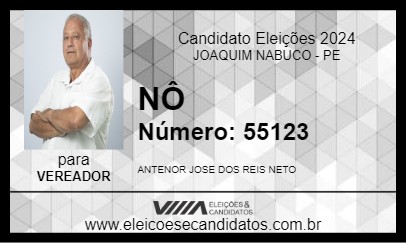 Candidato NÔ 2024 - JOAQUIM NABUCO - Eleições