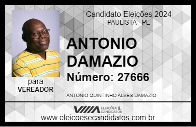 Candidato ANTONIO DAMAZIO 2024 - PAULISTA - Eleições